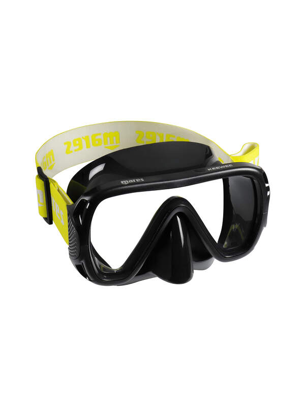 Mares Kewee 11847 Single-Lens Snorkelling Mask, Black and Yellow