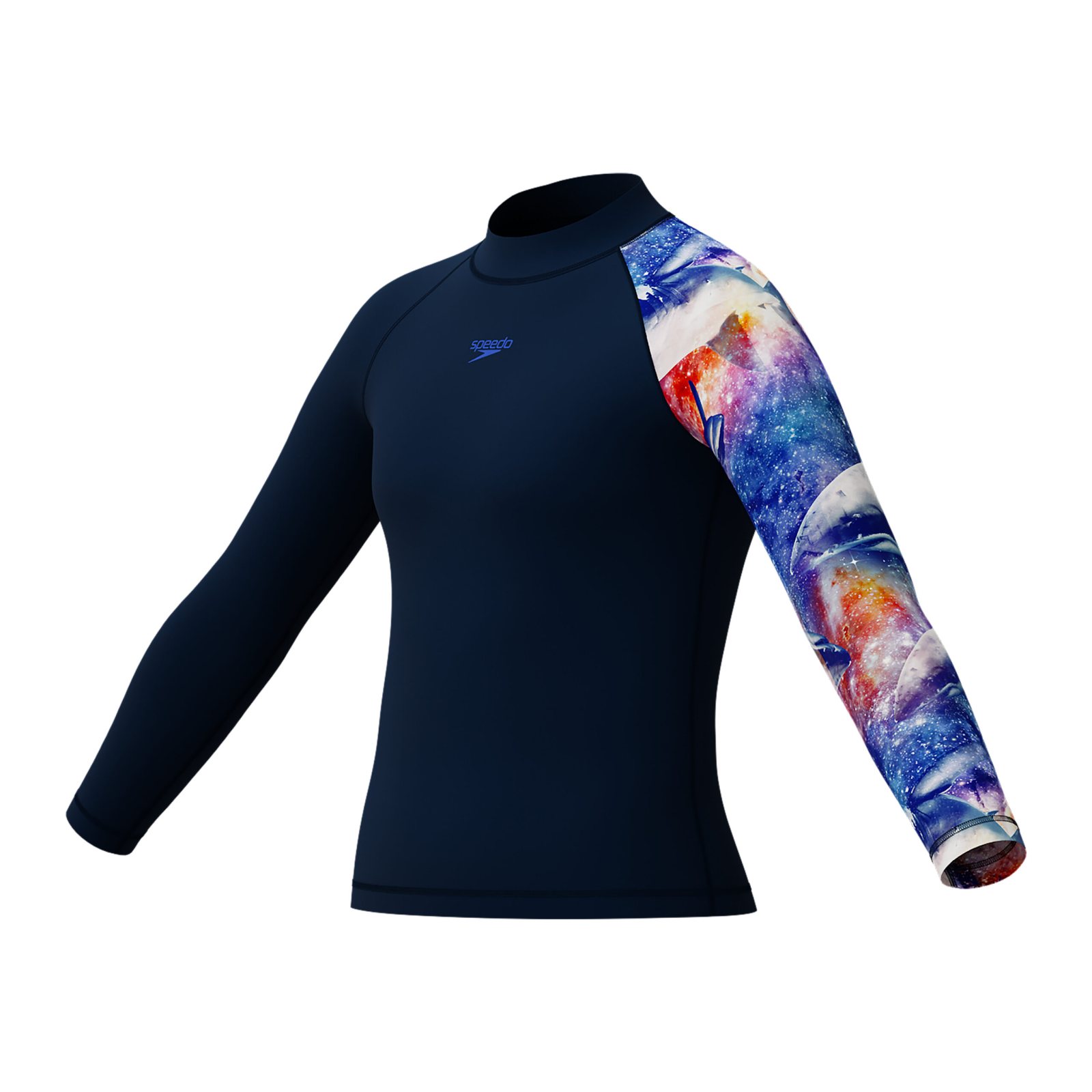 Speedo 7655 PRNT LS Rash Top JM Blue детский рашгард
