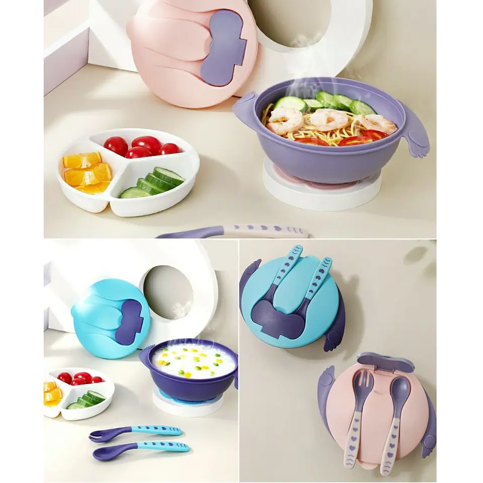 Almira Baby Feeding Set with Divided Plate, Spoon and Fork
