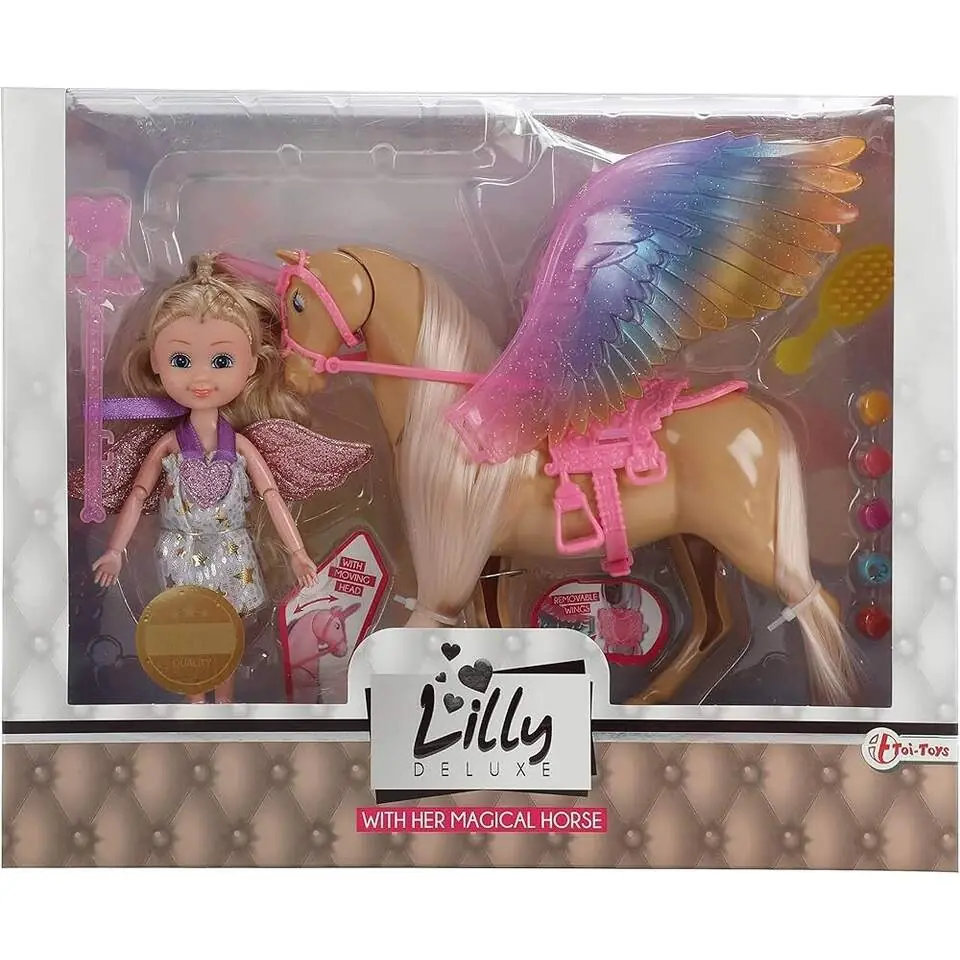 Toi-Toys Lilly Deluxe 15 cm Oyuncak Bebek ve Hareketli Unicorn Seti