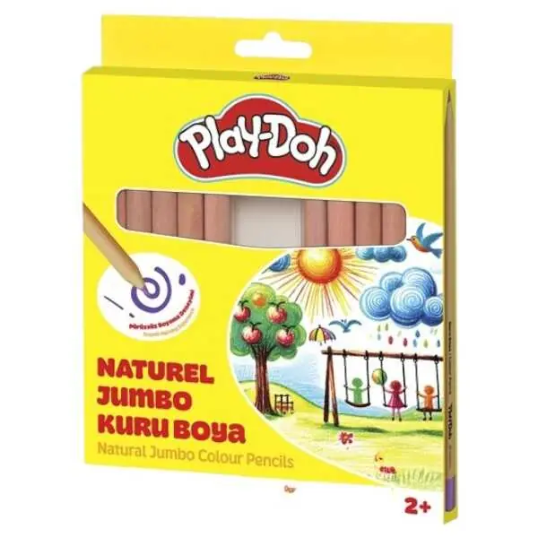 Play-Doh Naturel Triangle Jumbo Coloured Pencils, 12 Colours
