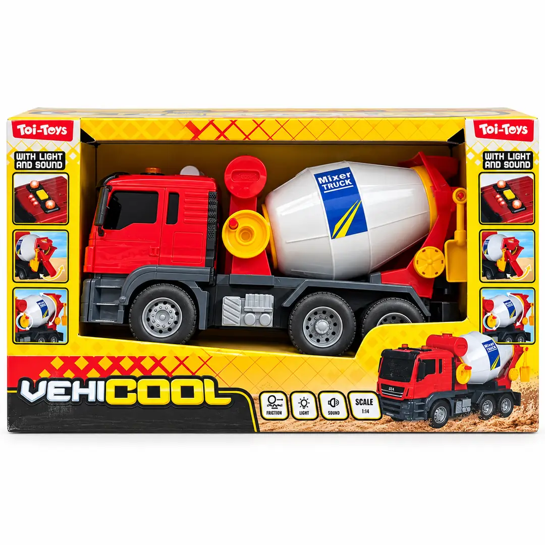 Toi-Toys Игрушечный бетономешатель с инерционным ходом, светом и звуком