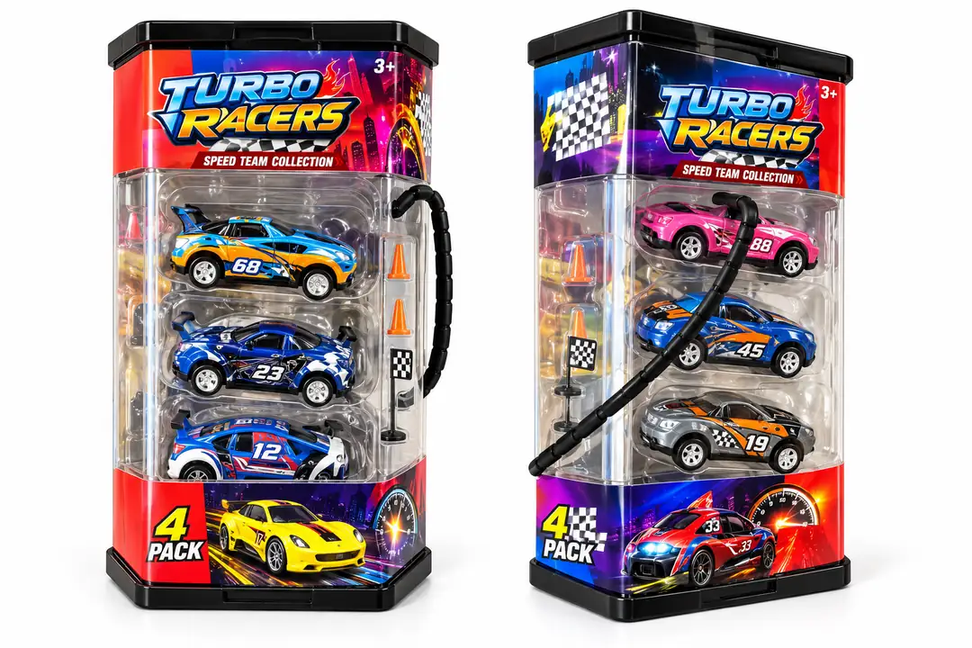Toi-Toys TURBO RACERS — набор из 9 металлических машинок инерционных
