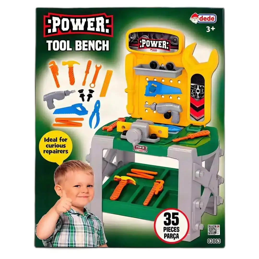 Dede Power: игрушечный верстак с инструментами, 35 предметов
