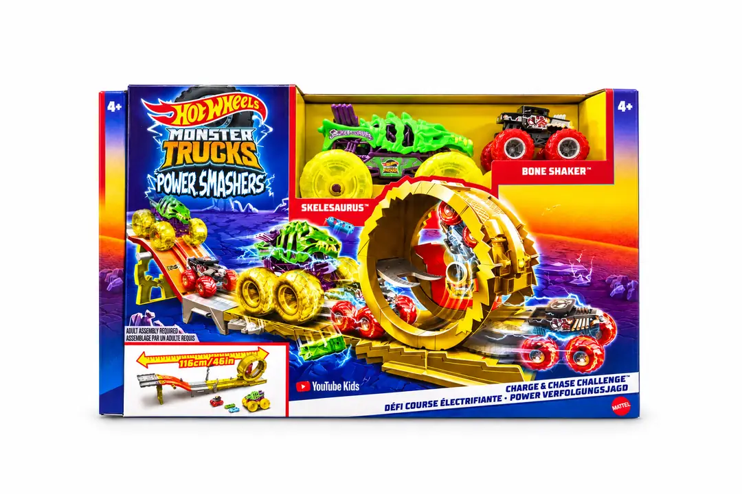 Hot Wheels Monster Trucks Power Smashers Charge & Chase — гоночный трек