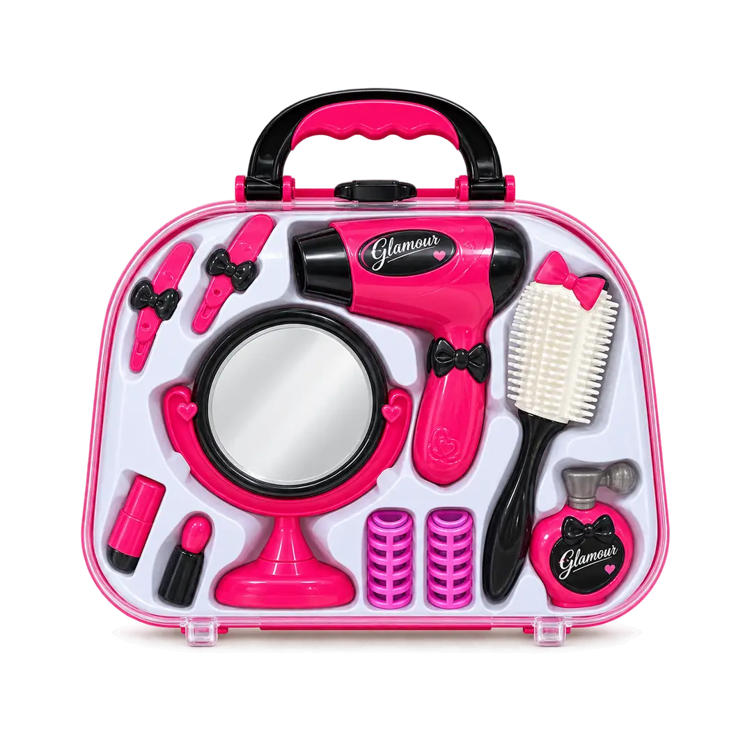 Toi-Toys Glamour игрушечный набор парикмахера и красоты с чемоданчиком — розовый