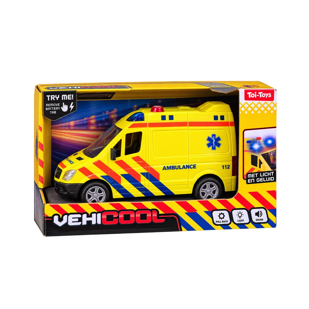 VEHICOOL Işıklı ve Sesli Oyuncak Ambulans – Sarı