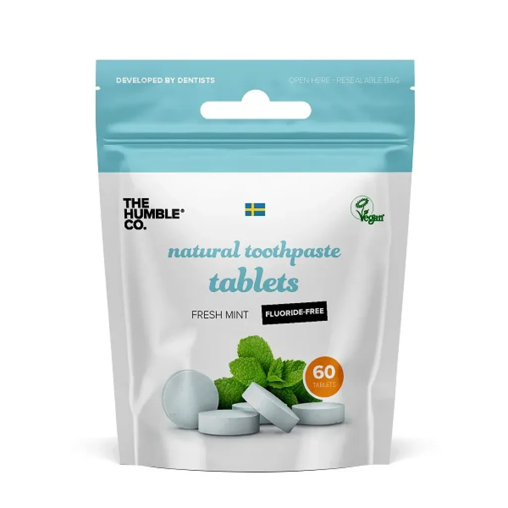 Humble Natural Toothpaste Tablets, 60 Count, Fluoride-Free
