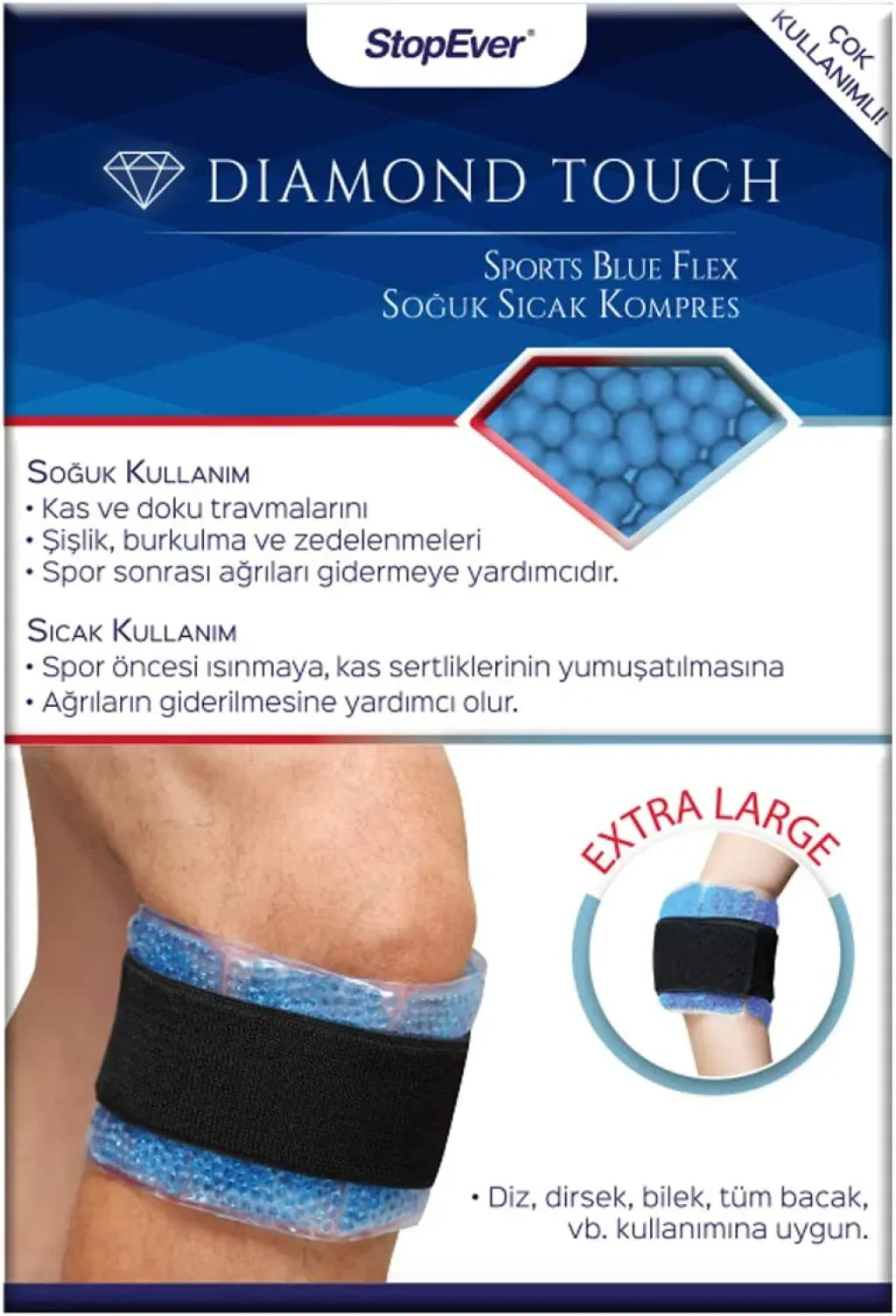Stopever Diamond Touch Sports Blue Flex Hot Cold Compress Band