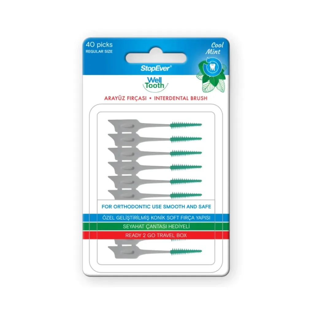 Stopever Well Tooth Interdental Brush, Regular Size, 40 Pack