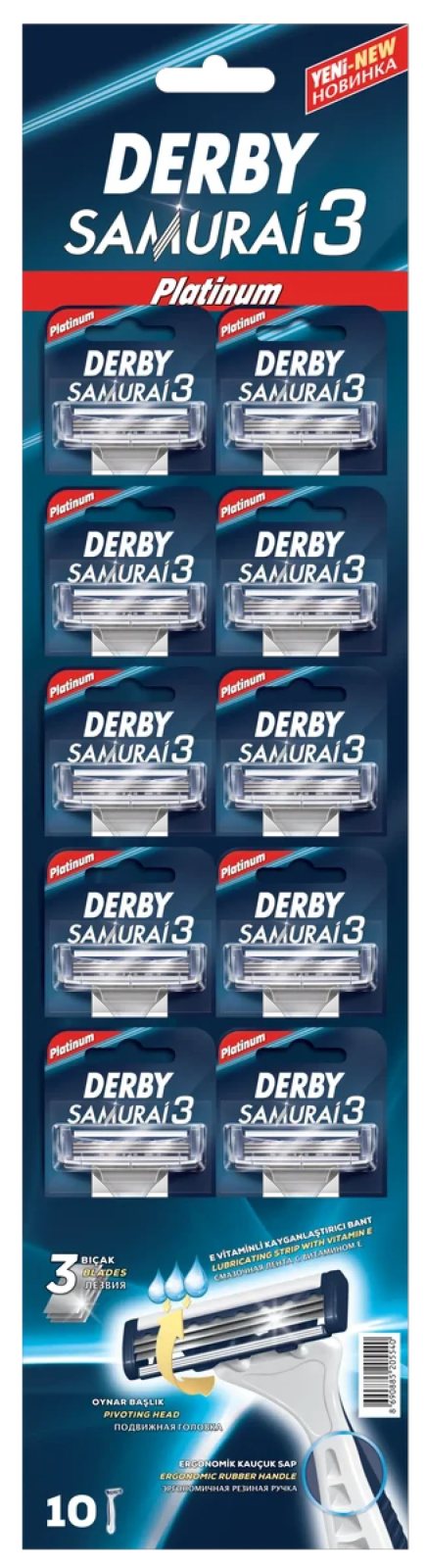 Derby Samurai 3 Platinyum 3 Bıçaklı Tıraş Bıçağı