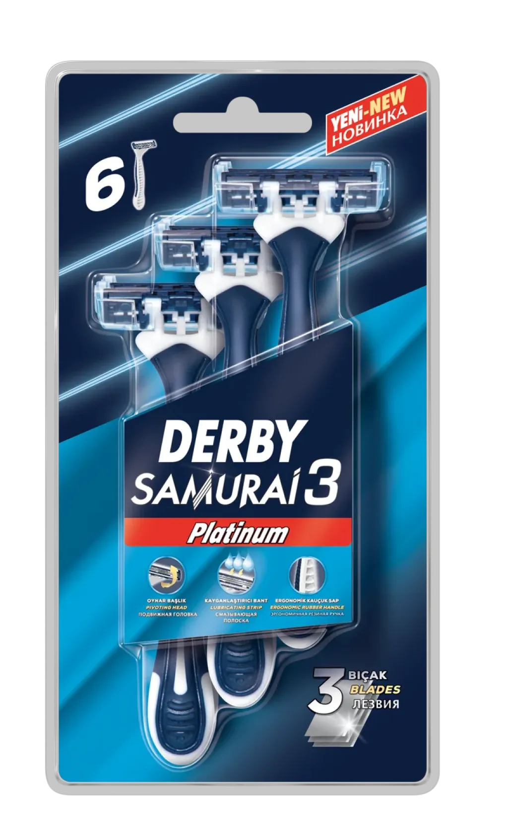 Derby Samurai Platinyum 3 Bıçak 6lı Paket