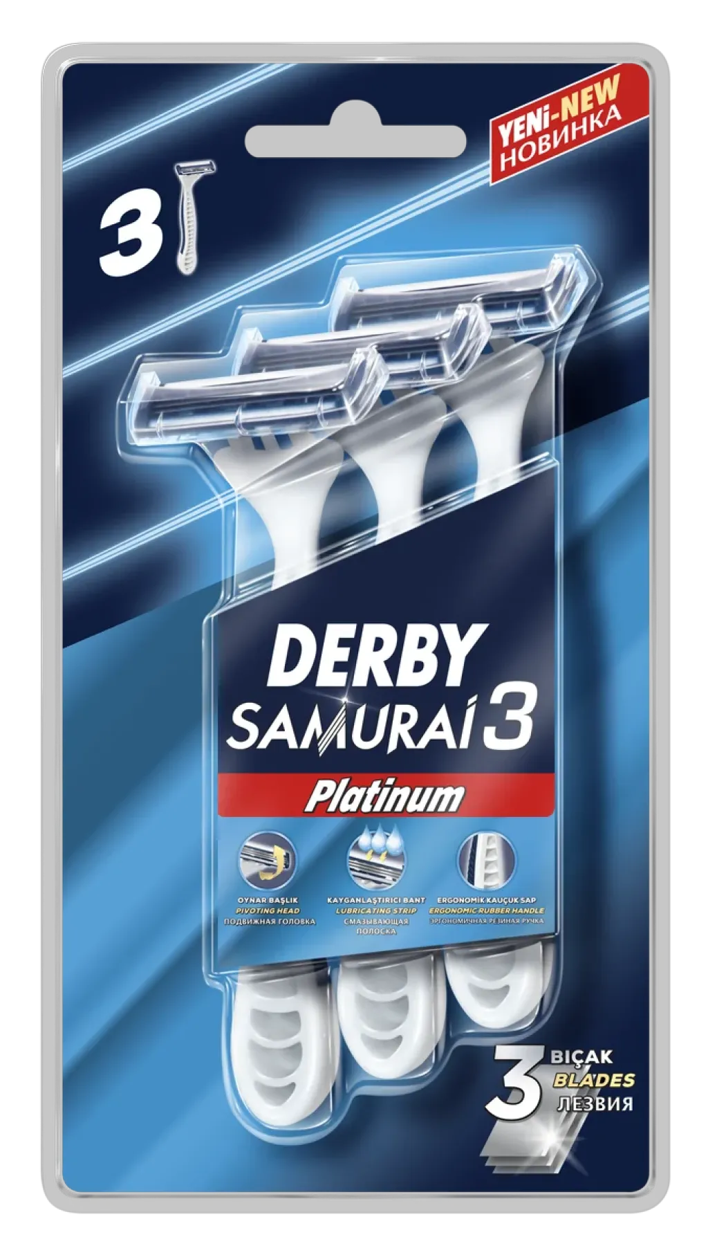 Derby Samurai 3 Platinyum 3 Bıçak 3lu Paket
