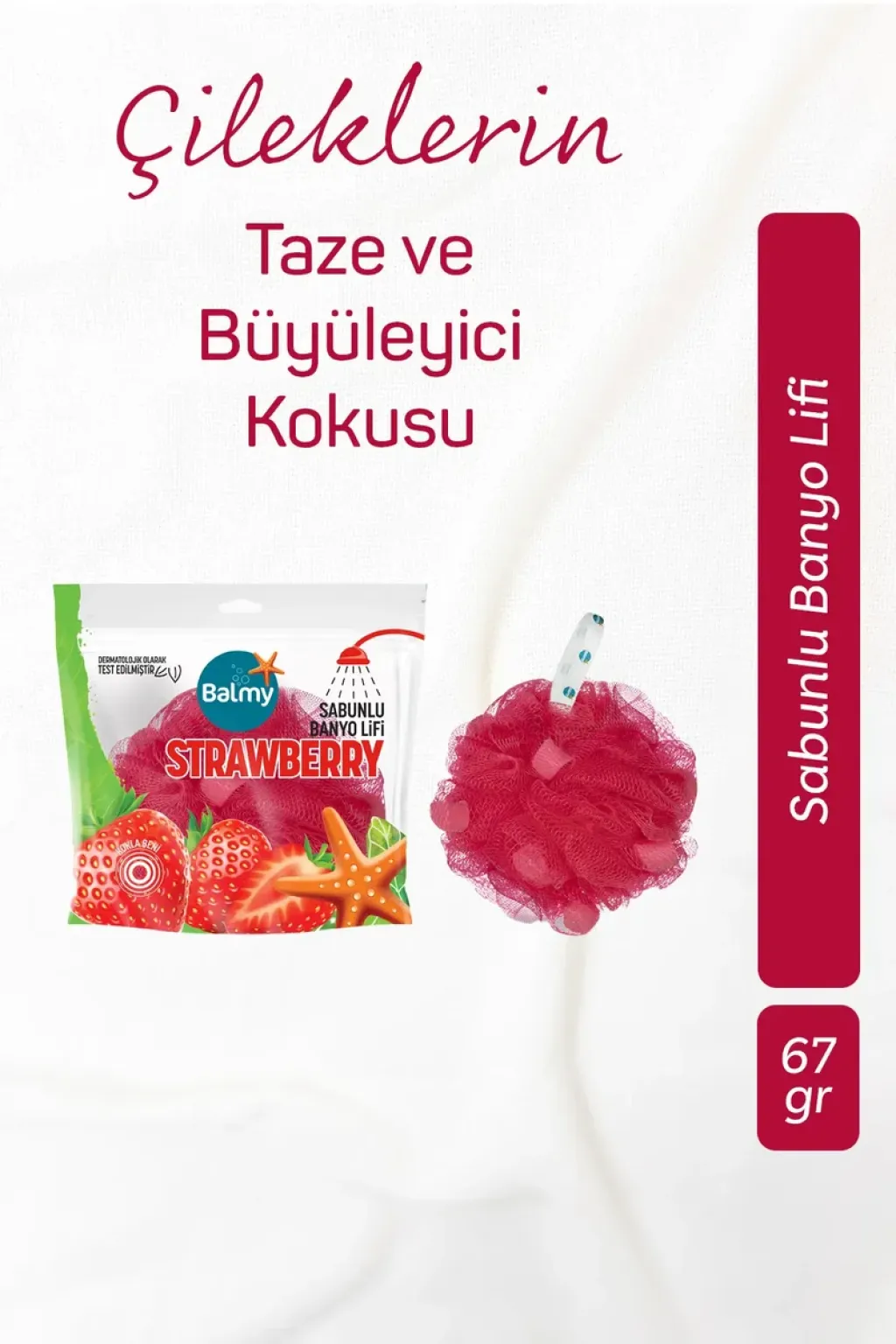 Balmy Çilek Sabunlu Banyo Lifi