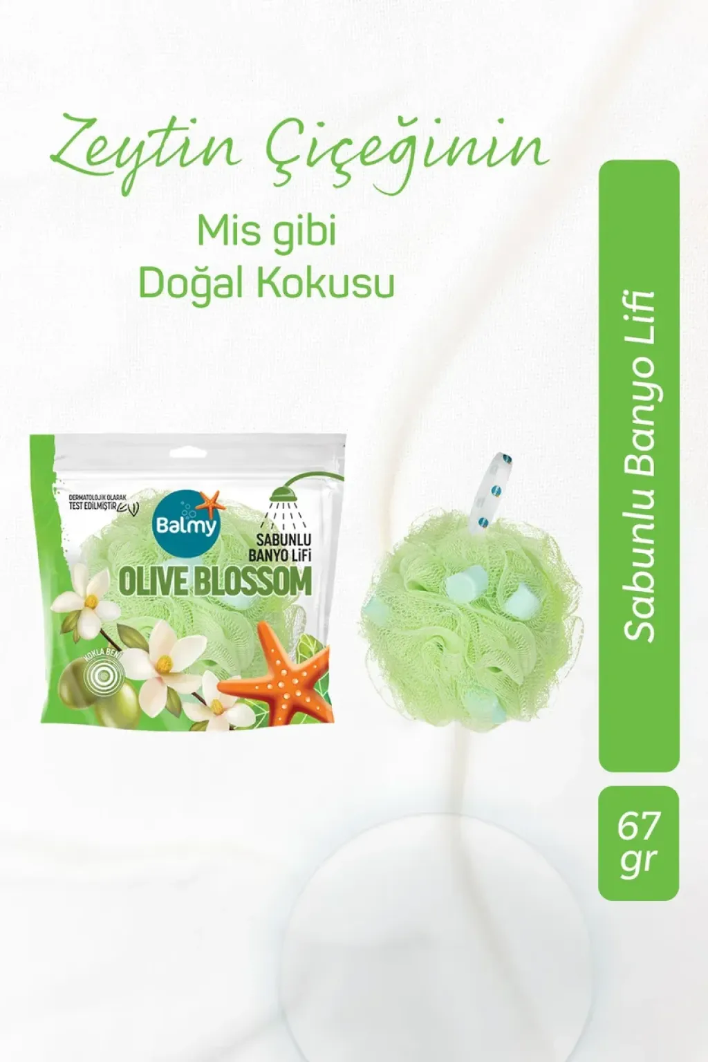 Balmy Zeytin Çiçeği Sabunlu Banyo Lifi