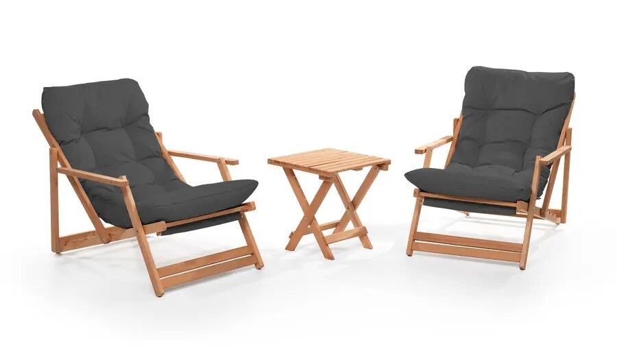 Meya Dekor Simona 2+1 Folding Cushioned Sun Lounger Set