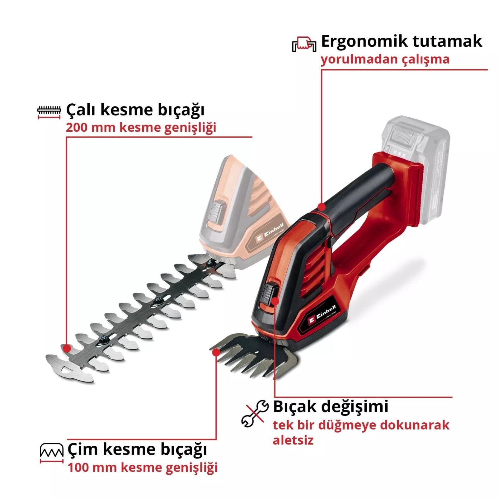 Einhell GE-CG 18/100 Li-Solo Cordless Hedge Trimmer