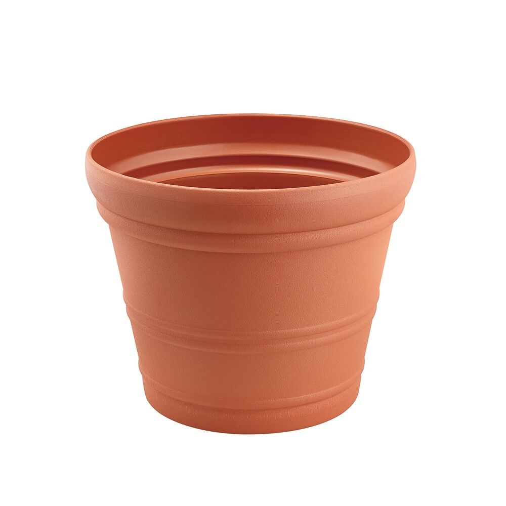 Yuvarlak Plastik Saksı - Kiremit Rengi