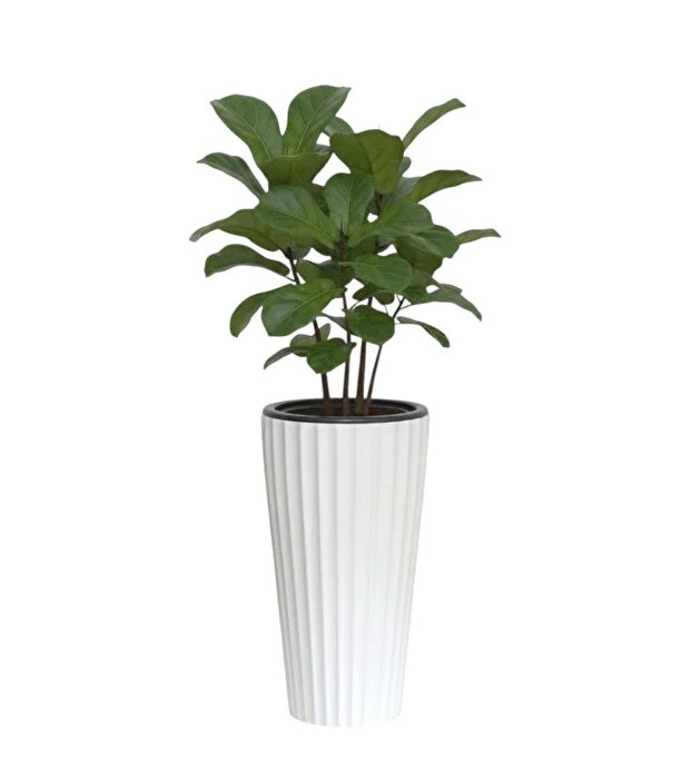 Serinova Lilyum NO2 White 16 Litre Planter Vase Set