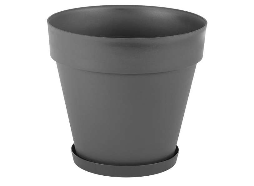 Serinova YUV. Yali Anthracite Plant Pot NO7+YSG7, Saucer Included