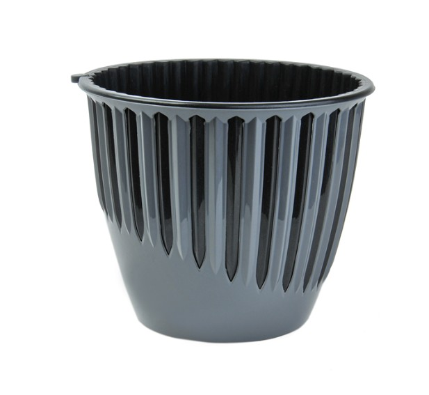 Serinova YUV. Piano Anthracite Fluted Plant Pot No. 5, 3 L