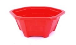 BY 22*24 Small Red Hexagonal Short-Footed Plant Pot