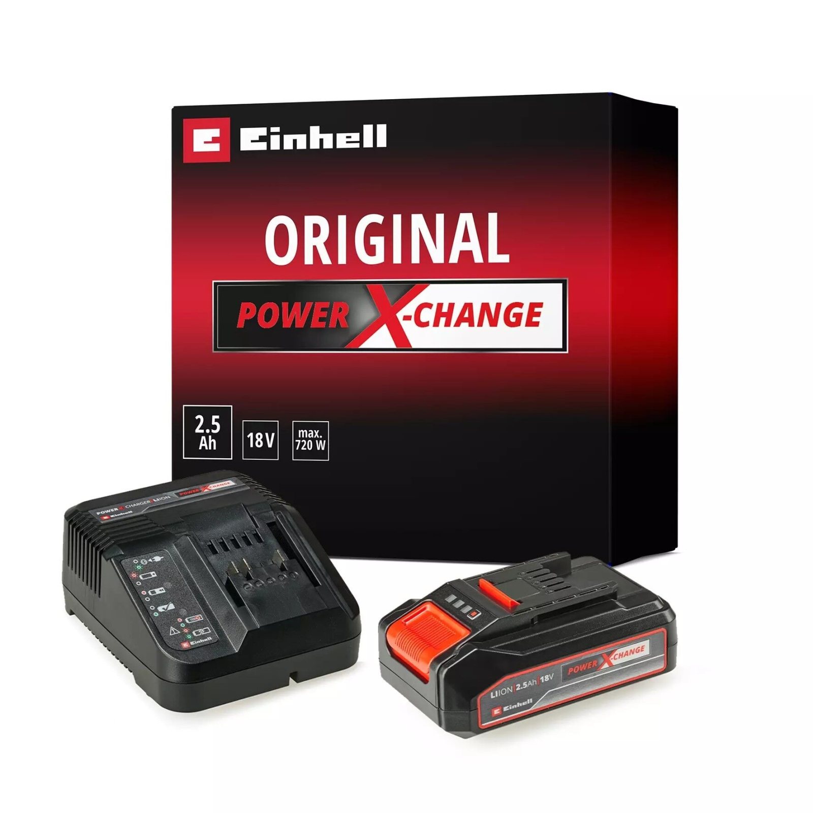 Einhell PXC Starter Kit: аккумулятор 18 В 2,5 А·ч и зарядное устройство