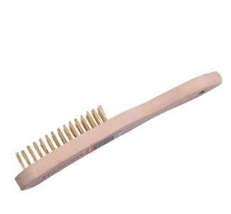 Harden 3-Row Stainless Steel Wire Brush with Wooden Handle