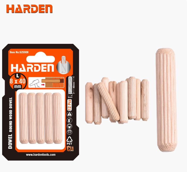 Harden Круглые деревянные шканты 8X40MM, 12 шт.