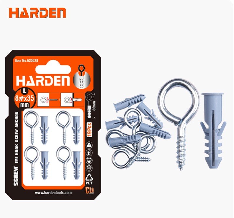 Harden Набор шурупов-крючков и дюбелей, 11 предметов
