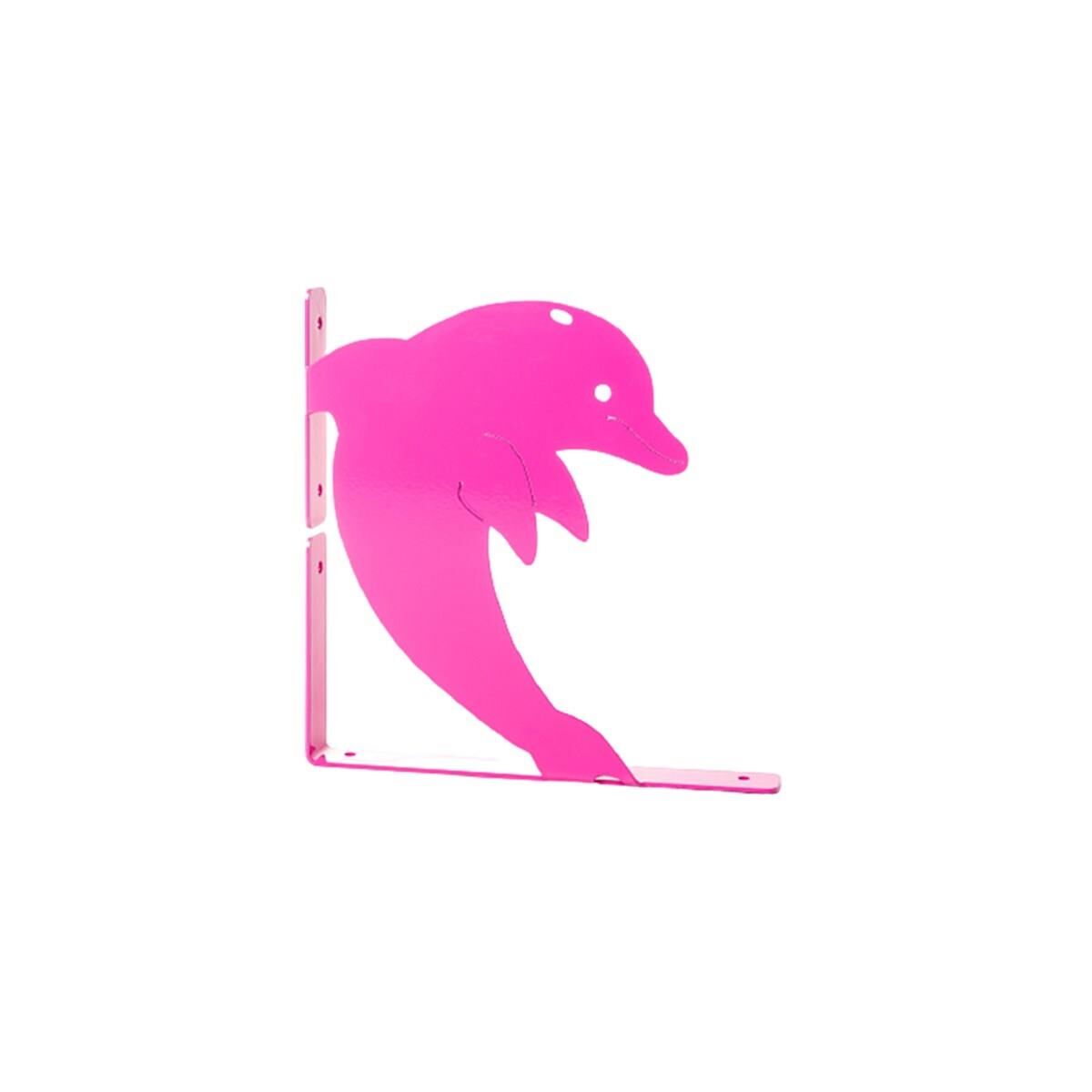 ERMO Dolphin-Shaped Shelf Bracket, Pink, 20 x 20 cm