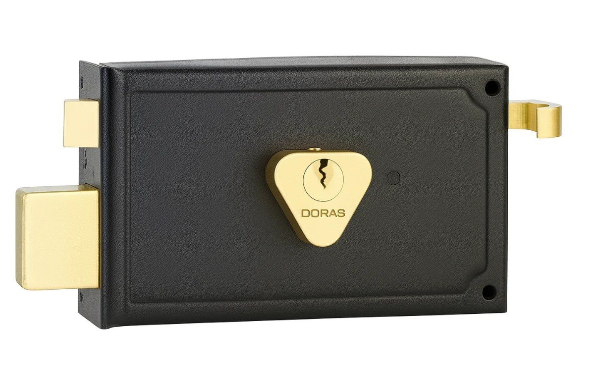 Square Rim Lock 140 mm, 2 Keys, Without Strike
