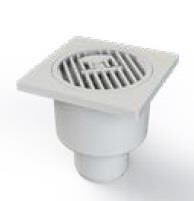 Donau Square Plastic Floor Drain, Bottom Outlet, 15X15CM ÇAP5