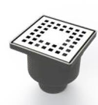 Donau 10X10C Square Grate Floor Drain with Check Valve