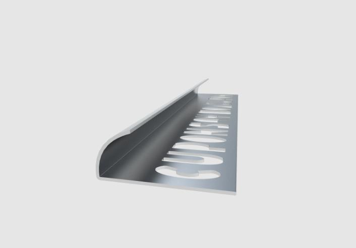 Say Plastik Aluminium External Corner Profile, Half-Round, 12 mm, Matte Chrome, 2.70 m