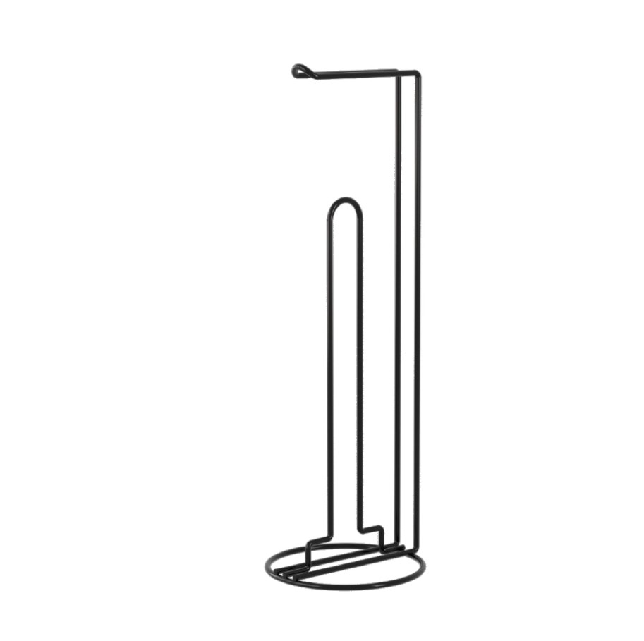 Metaltex Freestanding Black Toilet Roll Holder