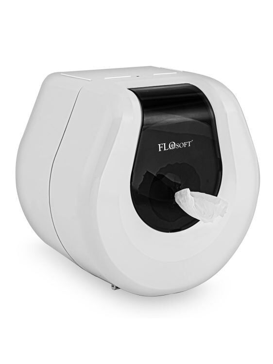 Белый диспенсер для туалетной бумаги Flosoft