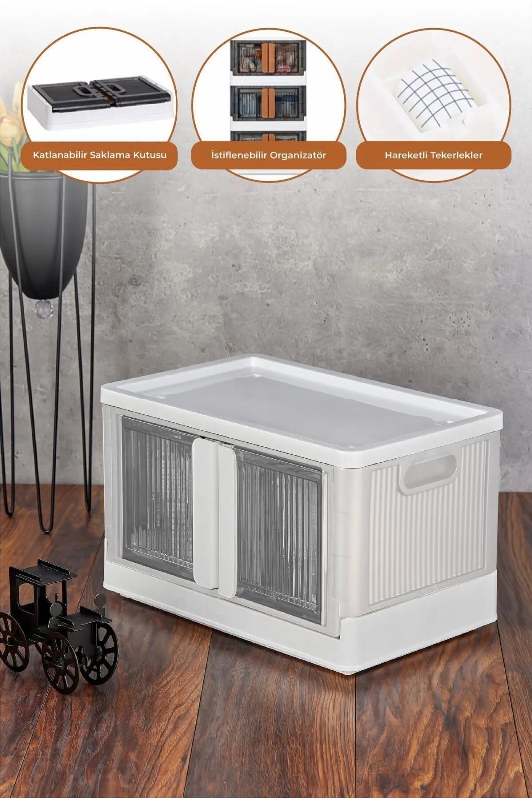 Çelik Ayna White Multi-Purpose Folding Storage Box
