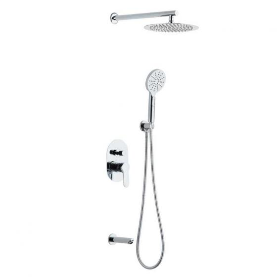 Duxxa 3-Way Built-In Bathroom Set, Round Chrome