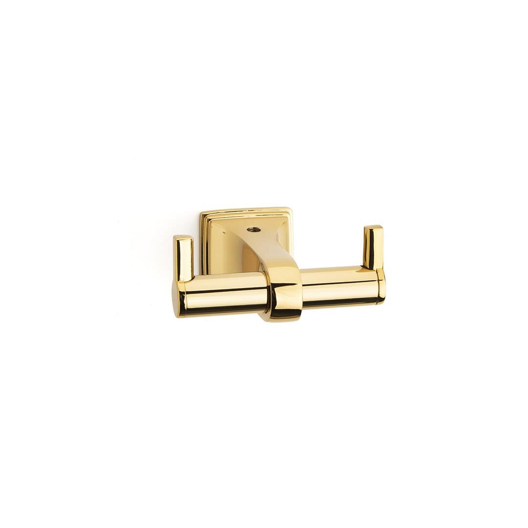 System Q-Line Double Gold Bathroom Hook