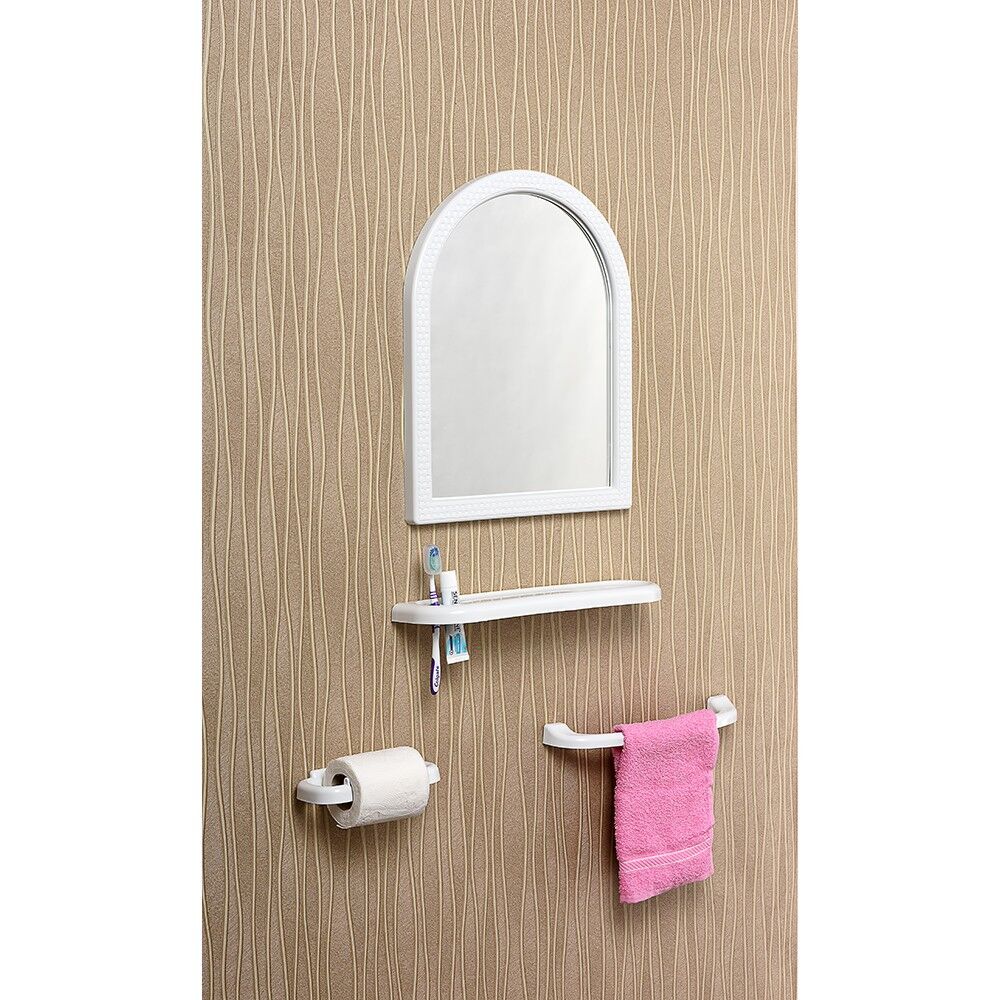 Ayna Seti Oval 4 Parça Mini Kubbeli PVC Byaz