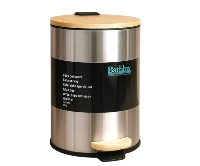 5 Litre Slim Bin with Bamboo Lid, Soft Closing