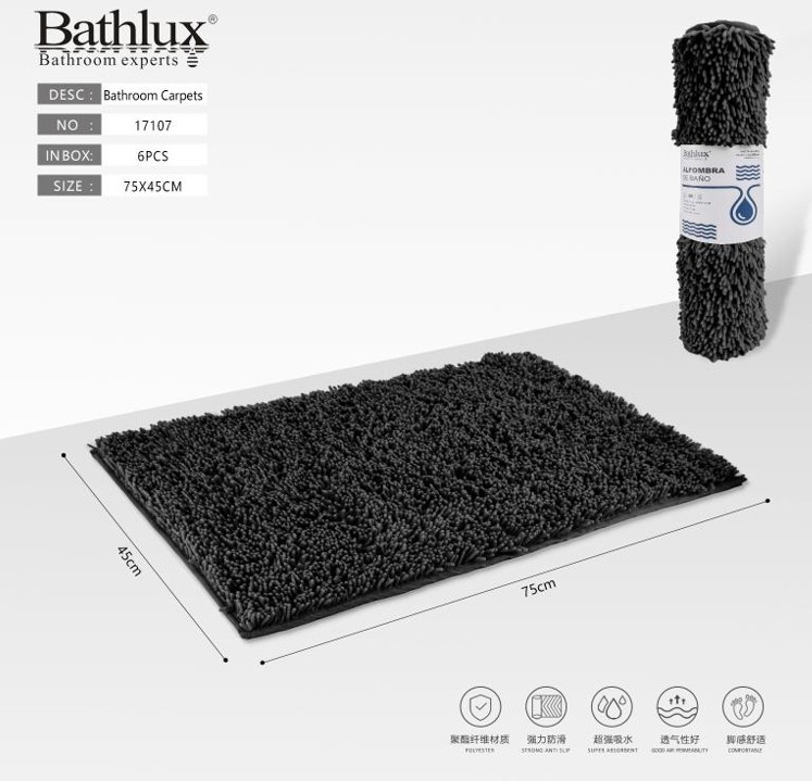 Textured Bath Mat 45x75 Black