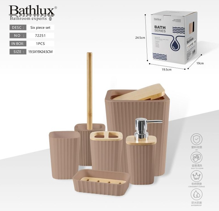 Banyo Aksesuar Seti 6'LI Bej