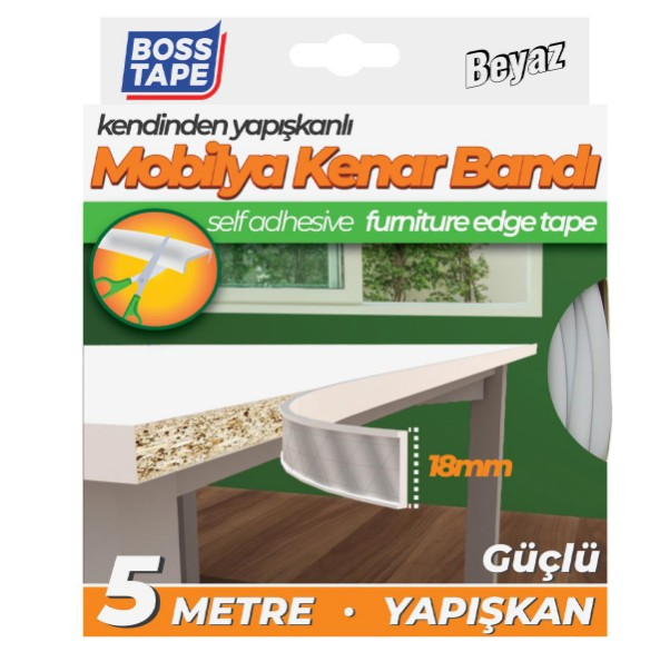 Ulus Bant White Furniture Edge Tape 18 mm x 5 m
