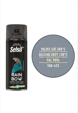 Selsil Grey Acrylic Heat-Resistant Spray Paint 400 ml