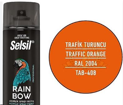 Selsil Traffic Orange Acrylic Spray Paint 400 ml