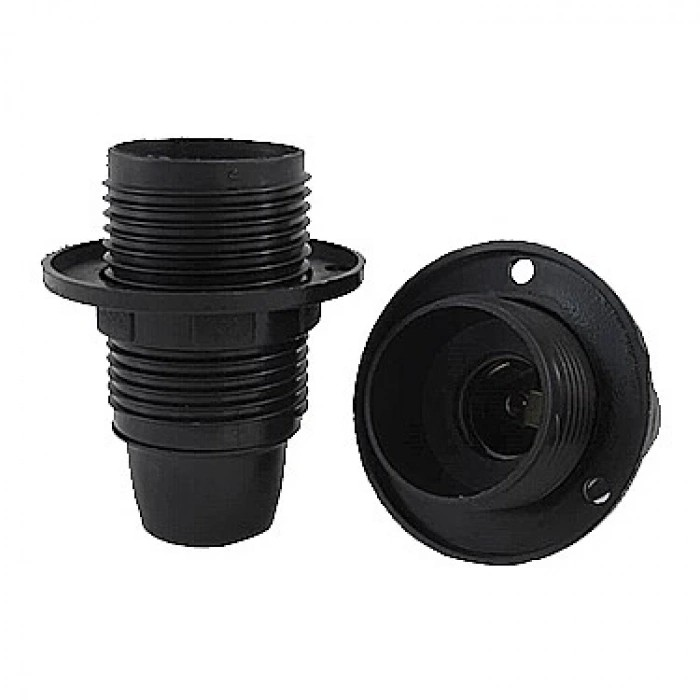 Duil Black Bakelite E27 Screw Lamp Holder