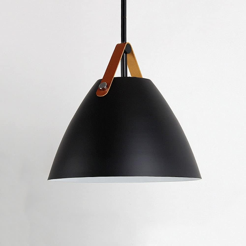 Avize Kahverengi Kayışlı Metal Mat Siyah 27*25