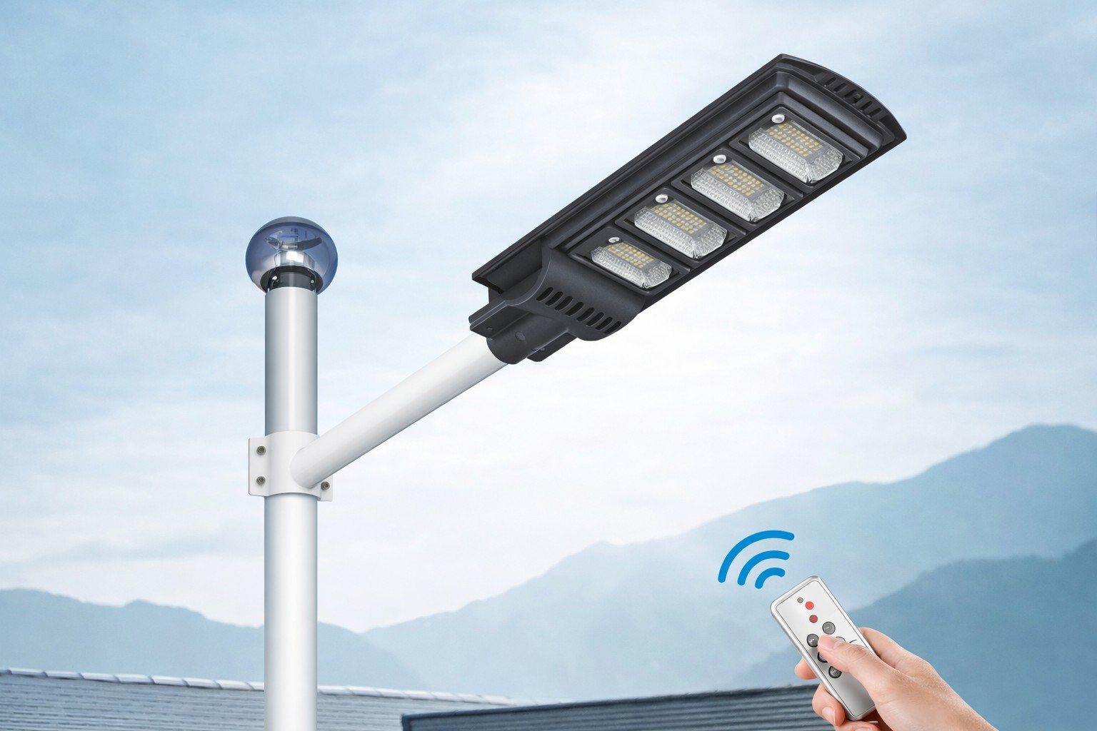 Solar LED Street Light with Remote, 150W